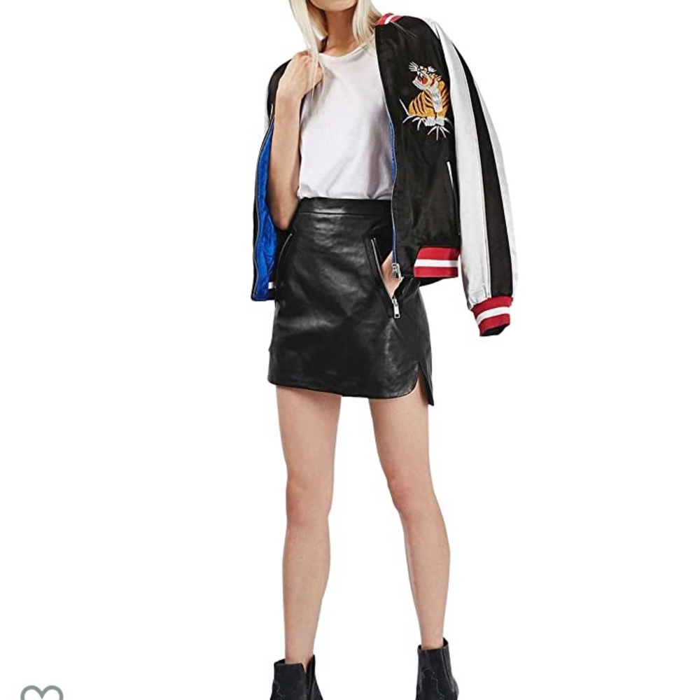 Black faux leather skirt